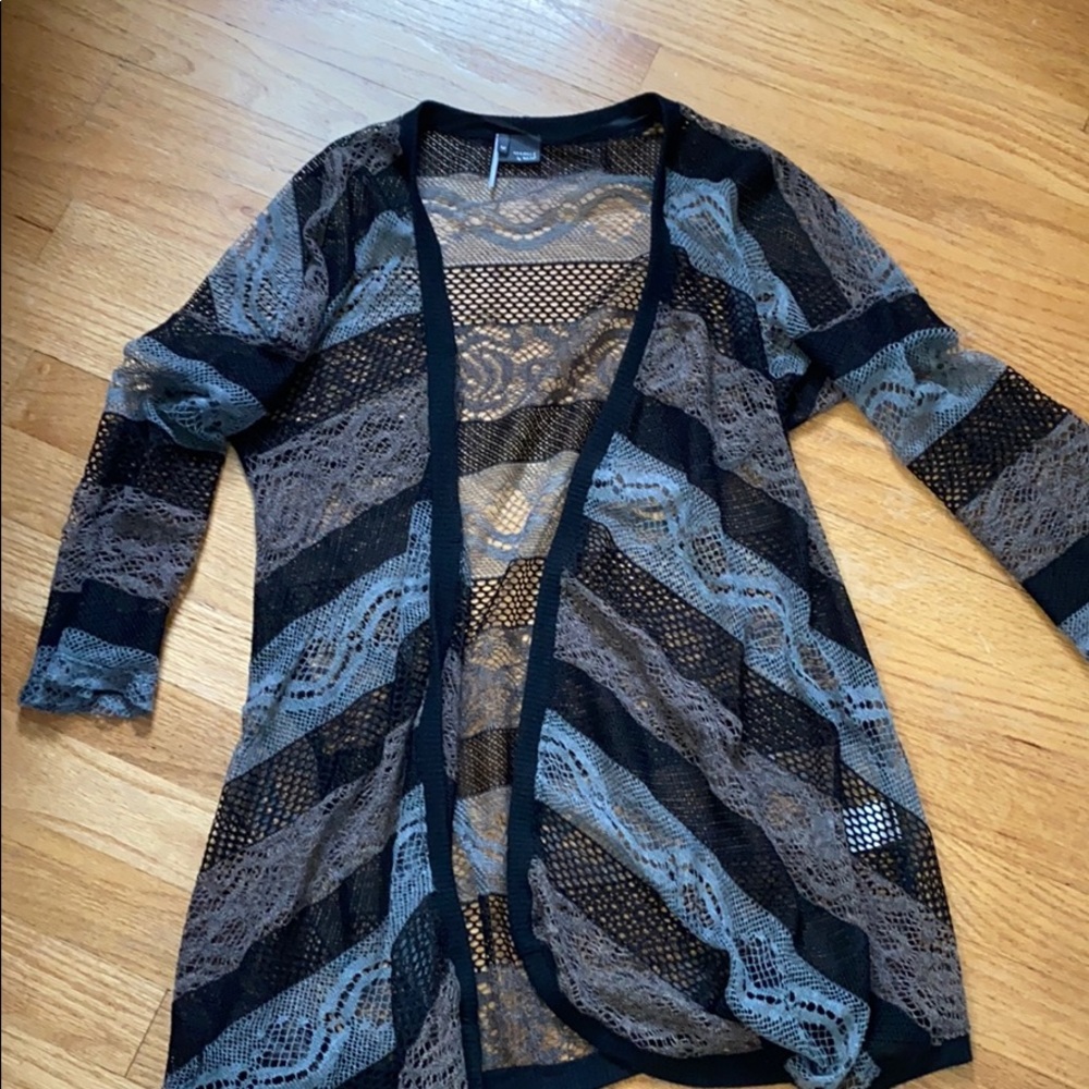 Black and gray cardigan, size medium
